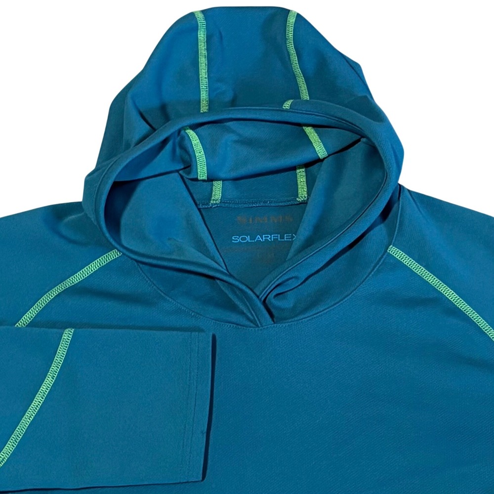 Simms SolarFlex Hoodie Womens Large Blue UPF 50 Fishing Performance Shirt